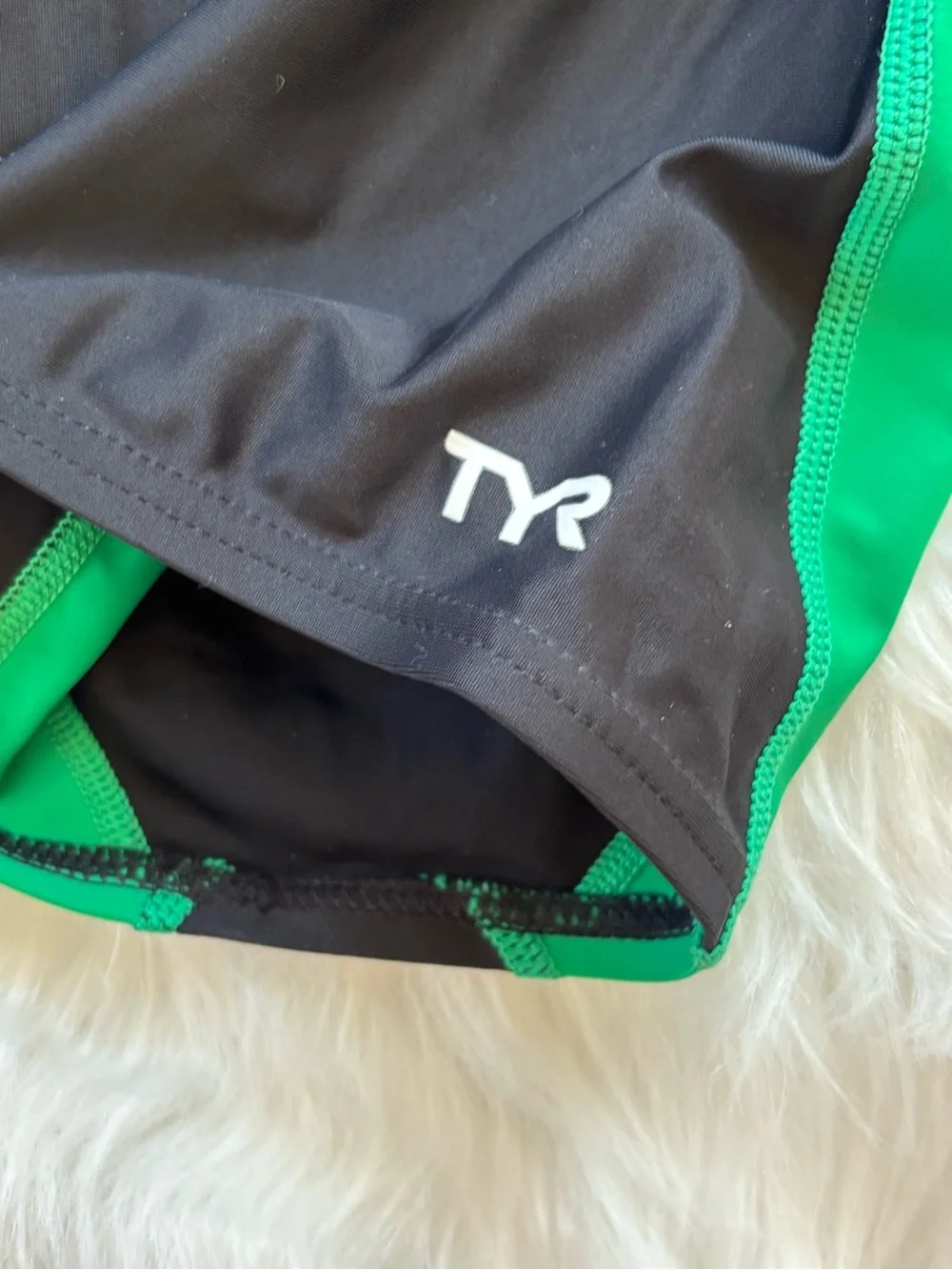Men's Black Swim Jammers with Green Accents TYR 36